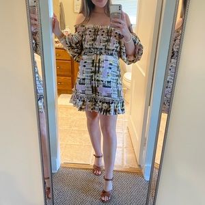 Alexis Lavender Off the Shoulder Puff Sleeve Dress